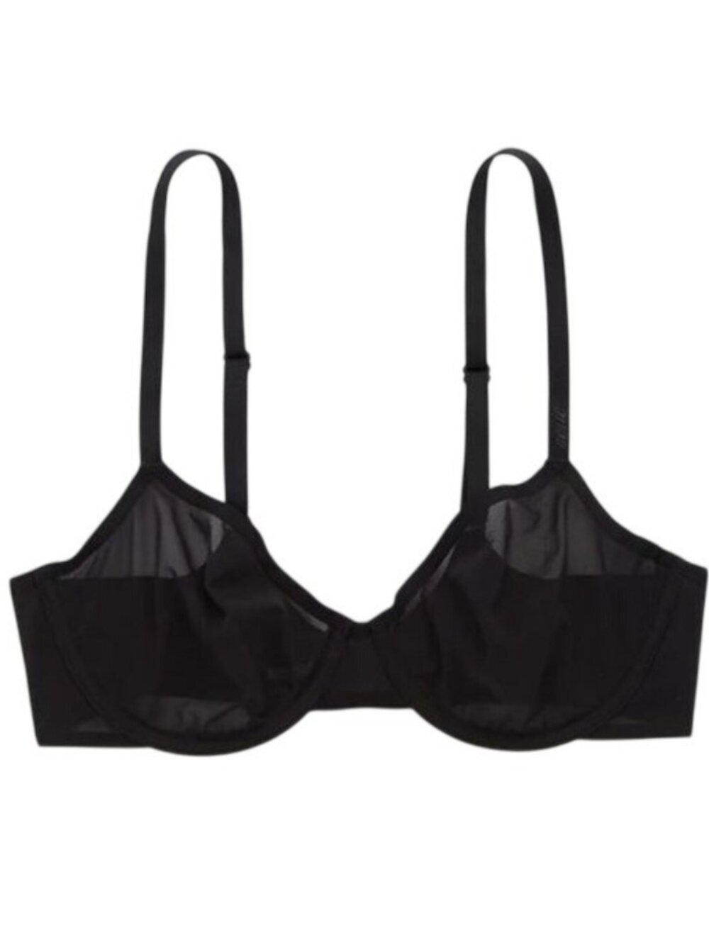 Aerie Smoothez Unlined Mesh Bra Size 38E (DD) Black New Women's Comfort